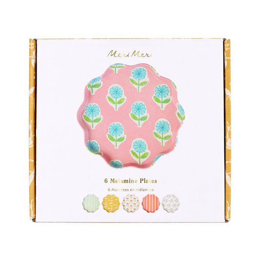 Flora plates in mixed floral prints