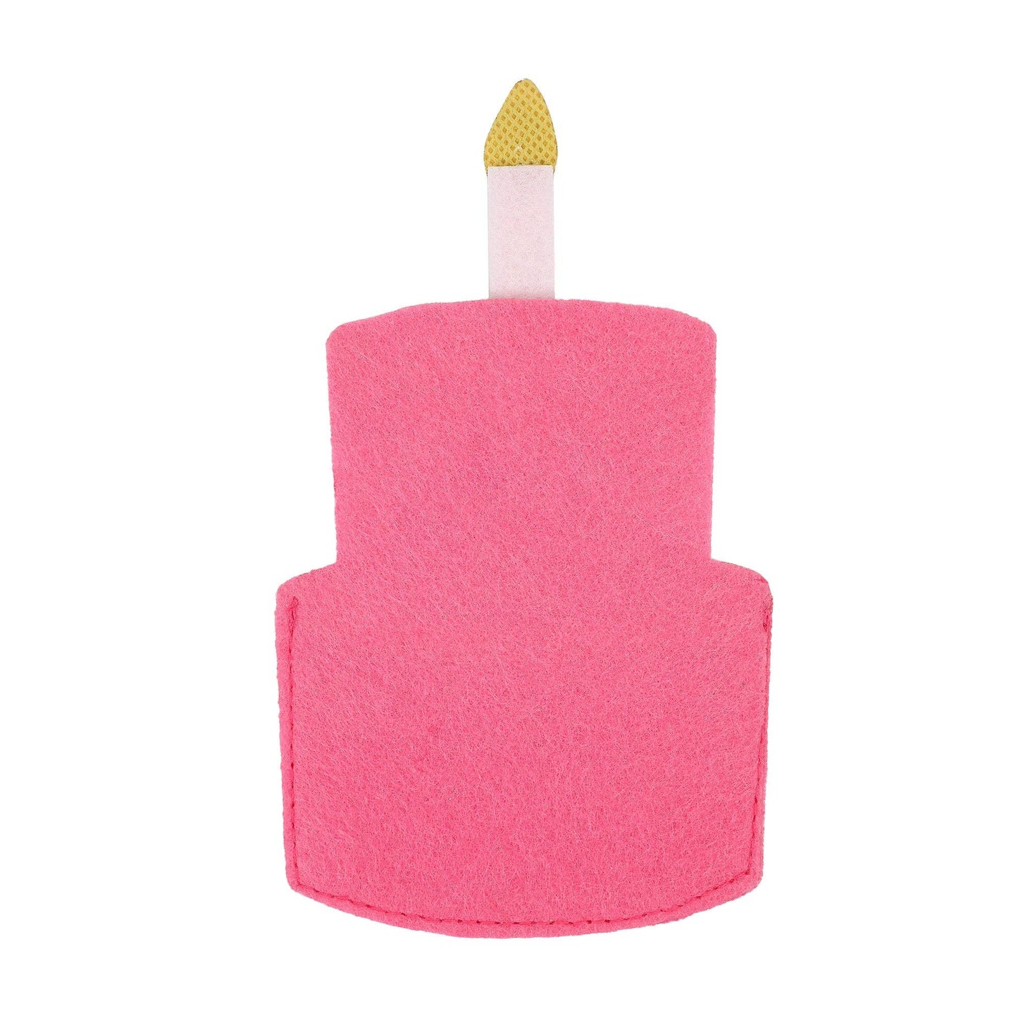 Layered felt cake holder with glittery accents.