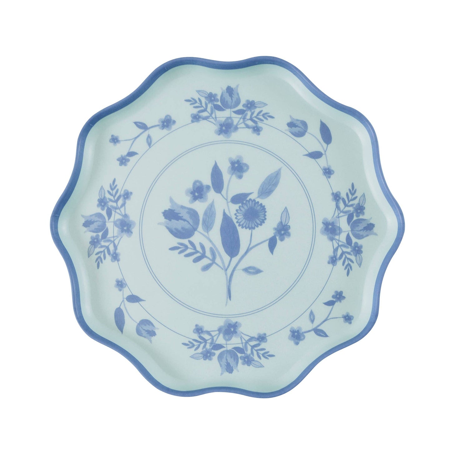 Botanical plates showing the molded wavy rim
