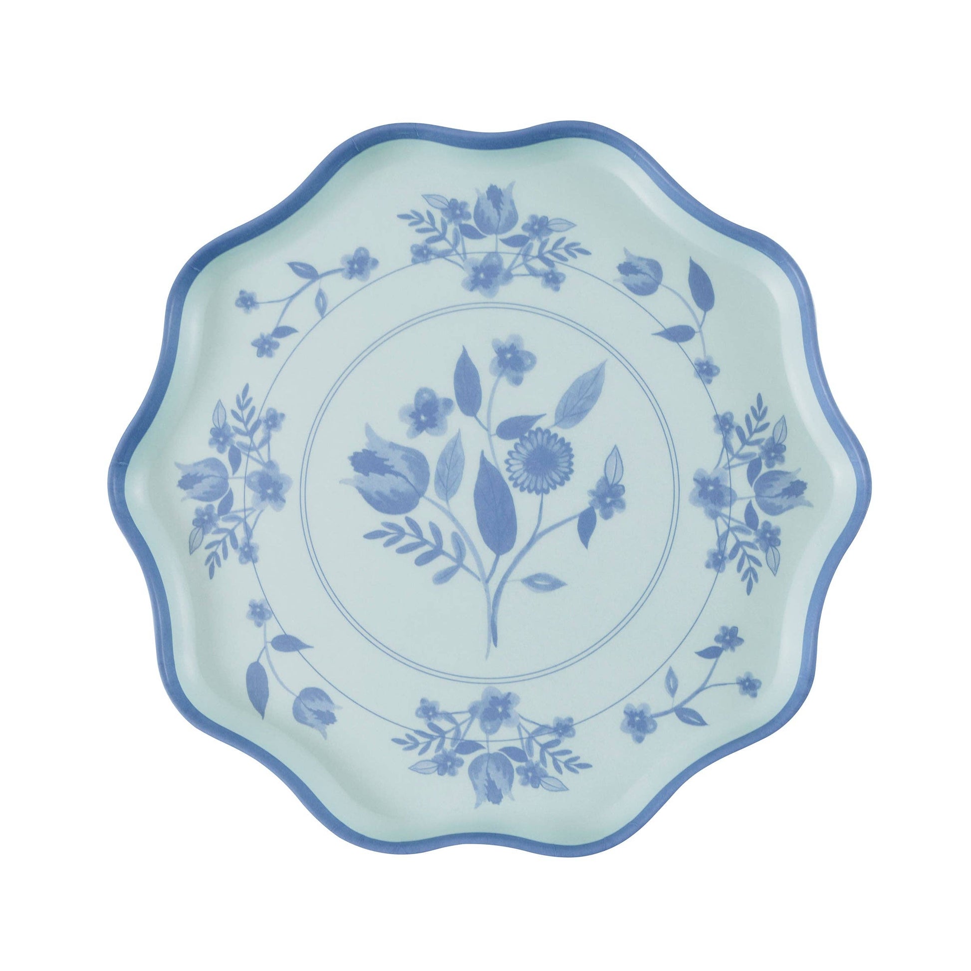 Botanical plates showing the molded wavy rim