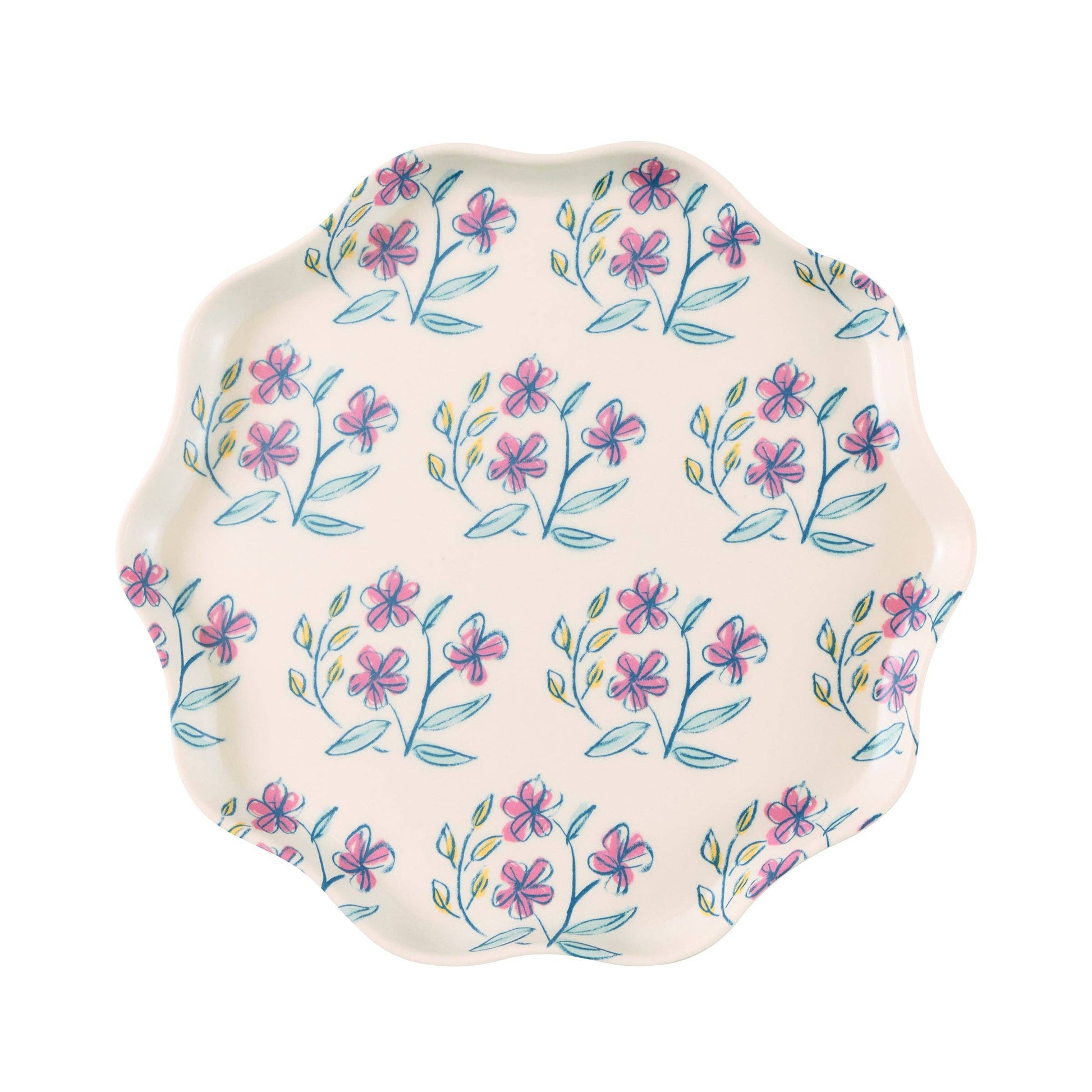 Flora plates fanned out to show all six floral designs