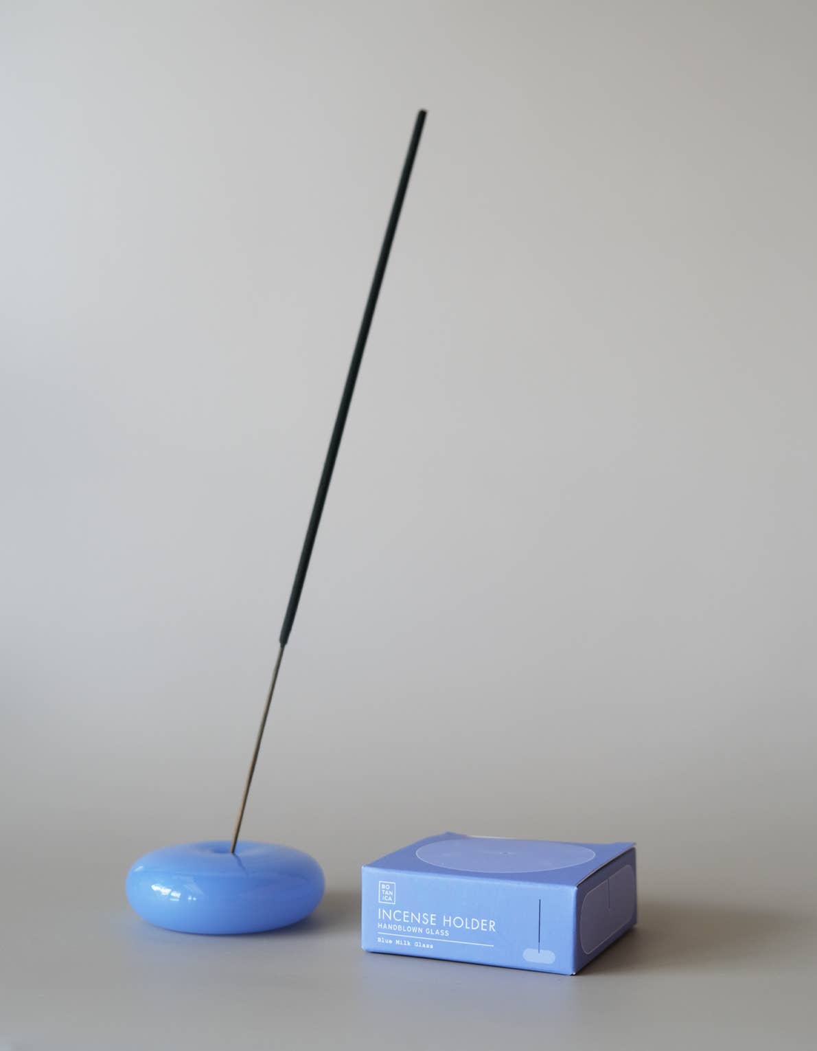 Bubble glass incense holder viewed from above