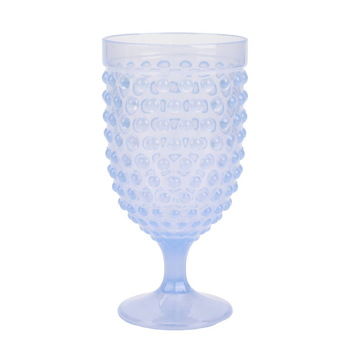 Detail of the cups' pressed-glass-style texture.