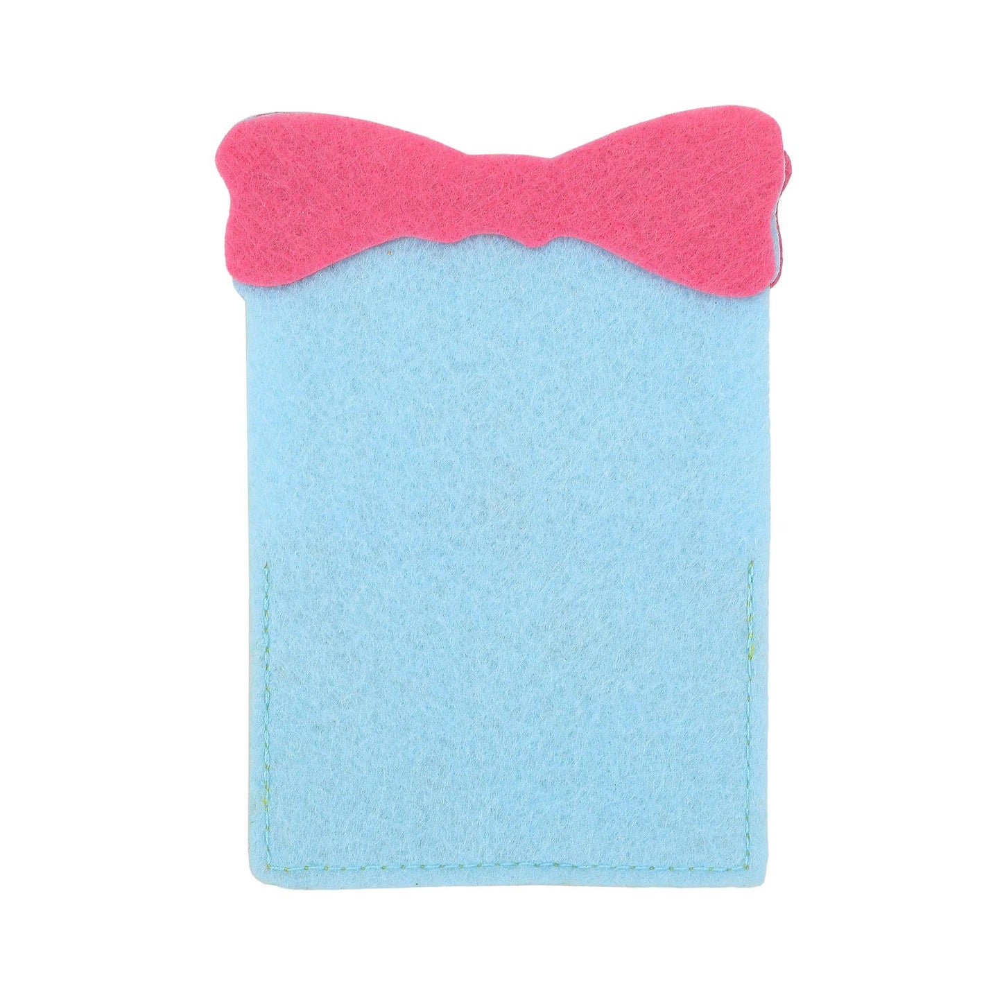 Present-shaped felt holder with pastel color-blocking and glitter accents.