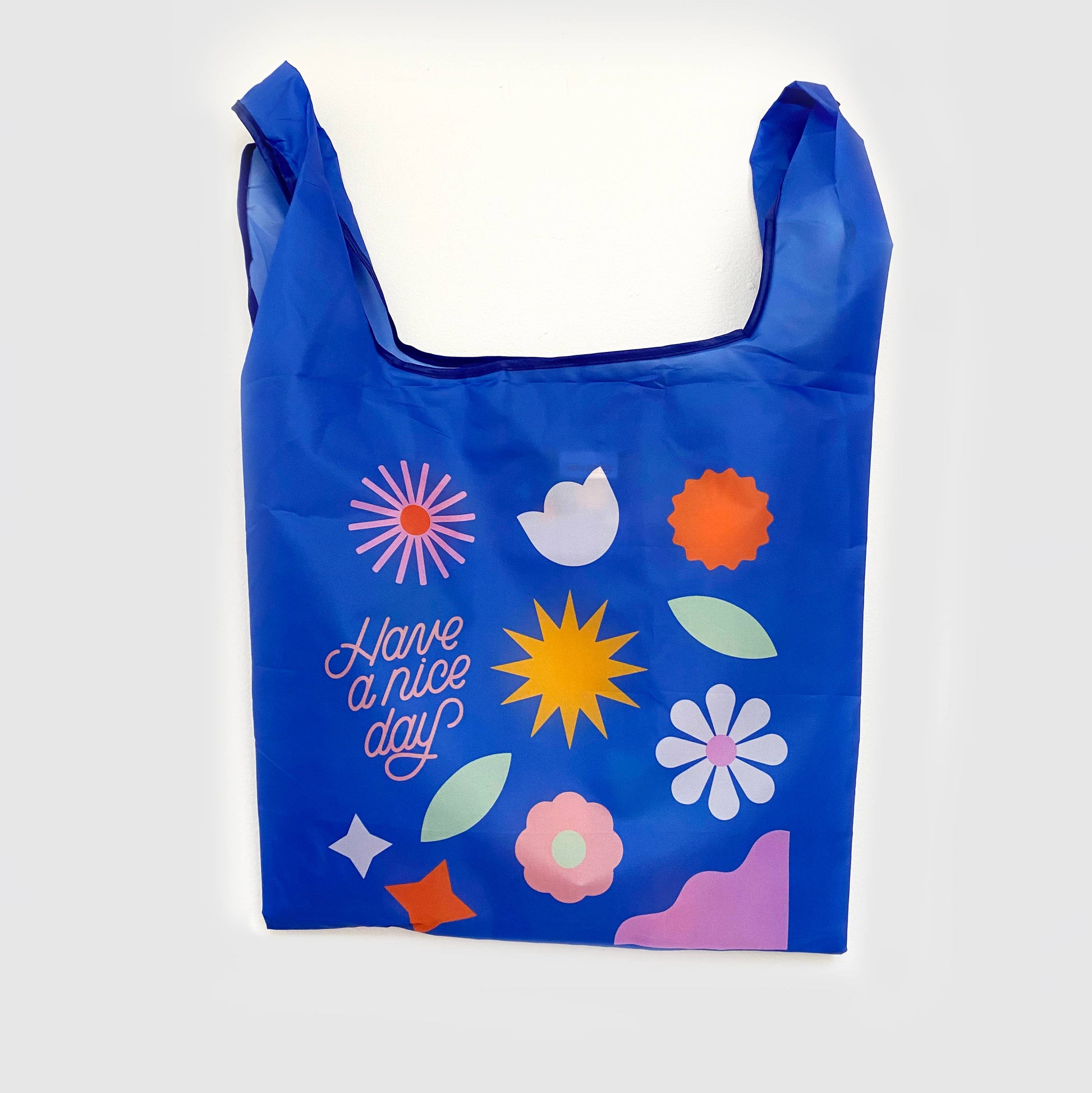 Weekends reusable nylon tote bag, alternate view.