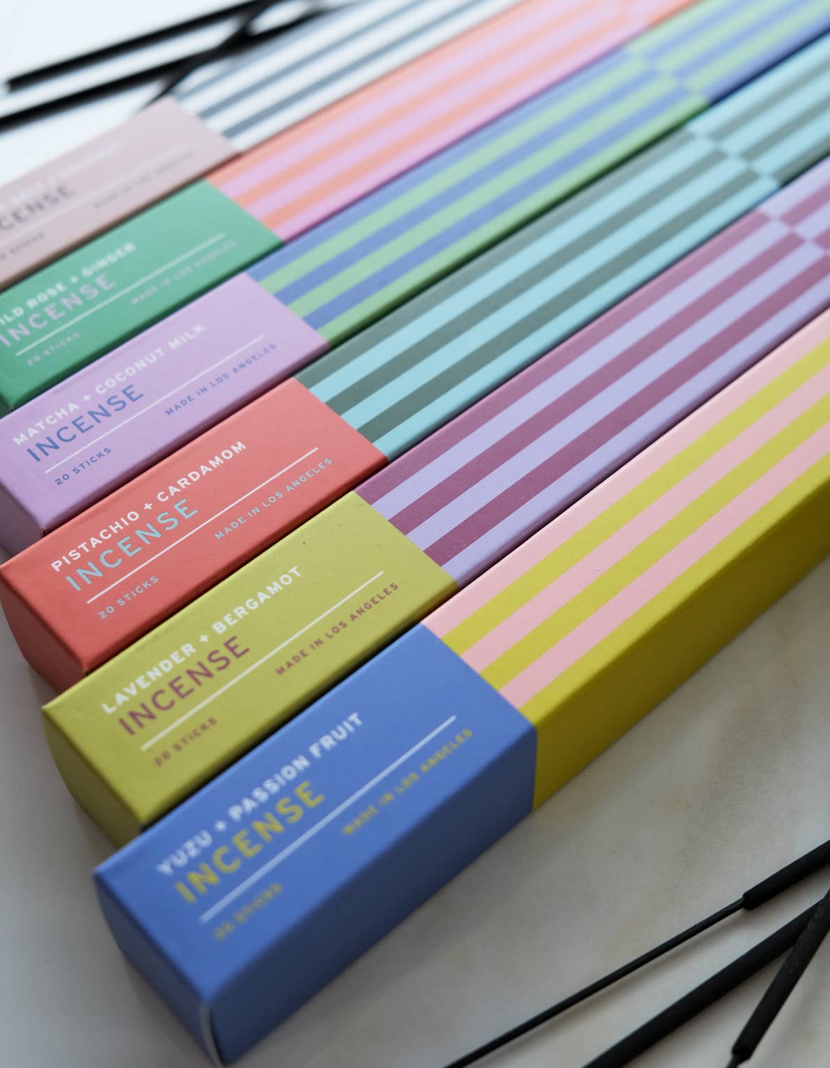 Botanica incense sticks fanned in a display
