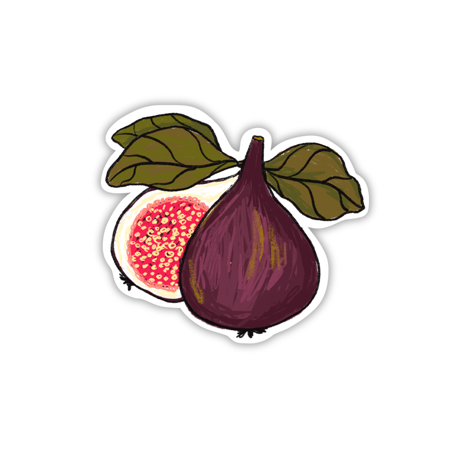 Die-cut vinyl sticker of figs