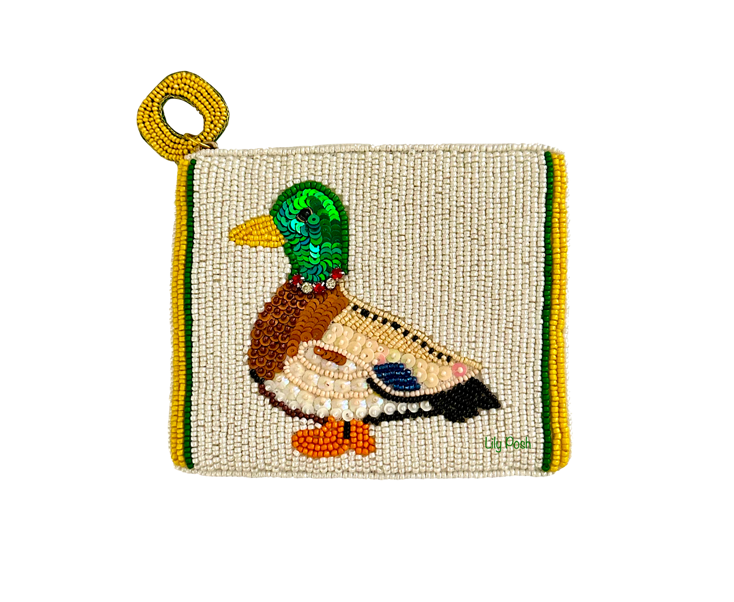 Beaded Duck Coin Purse