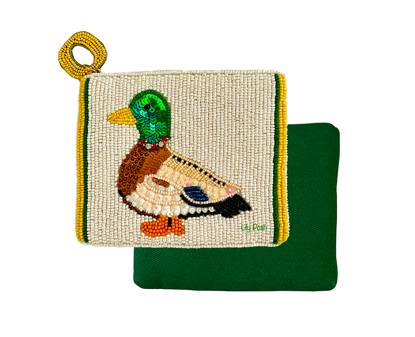 Beaded Duck Coin Purse