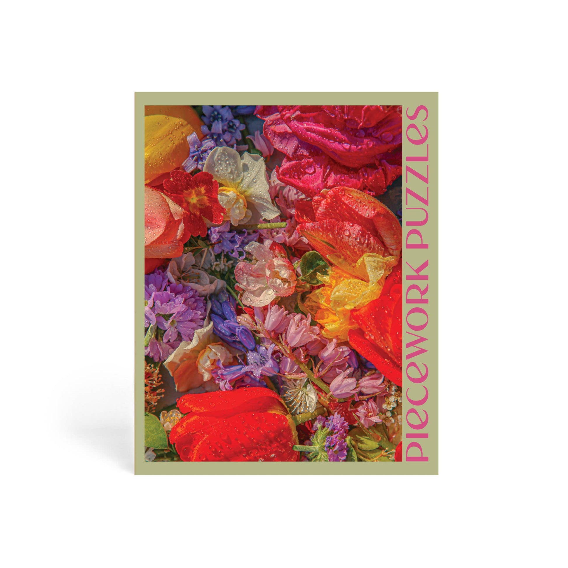 Close-up detail of the Blossom puzzle showing overlapping petals in vivid color.