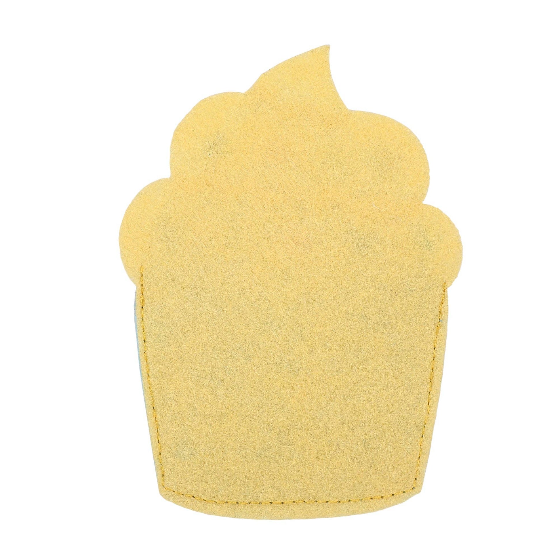 Cupcake-shaped felt holder that fits a standard gift card.