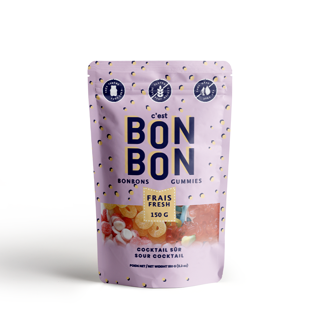 Bon Bon gummies packaging on a white background