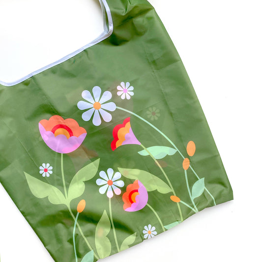 Dannielle reusable nylon tote bag, alternate view.