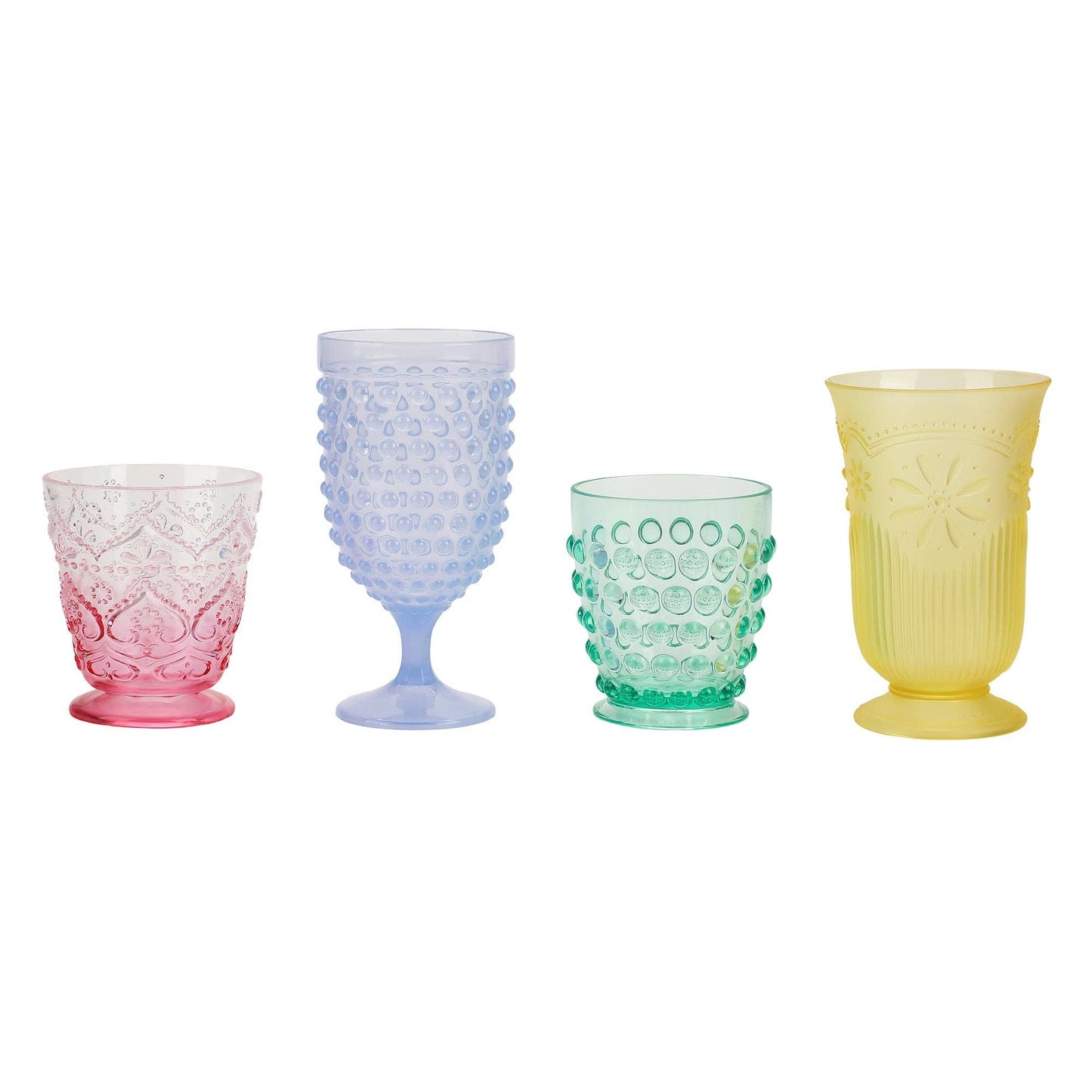 Reusable pastel cups in soft spring colors.
