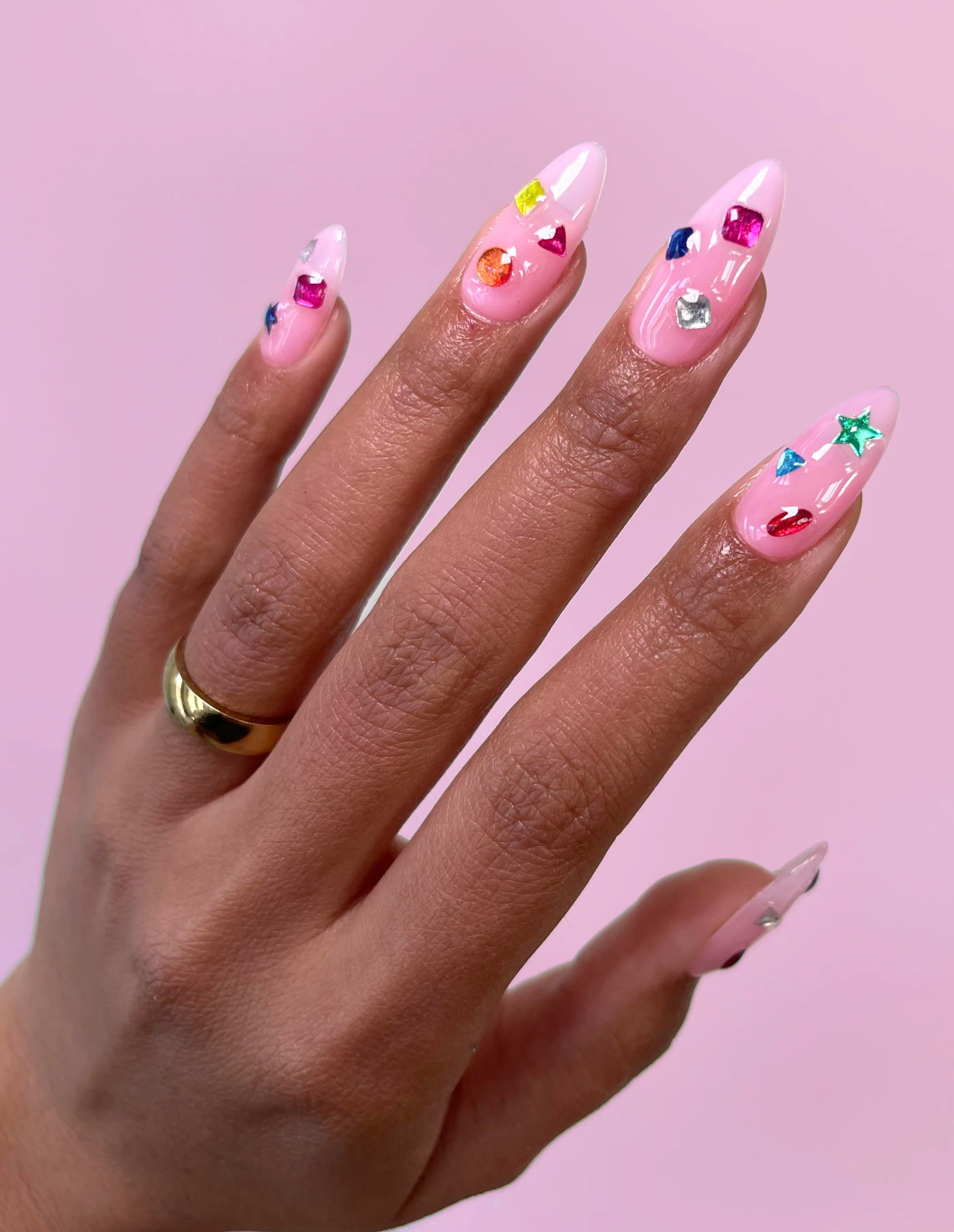 Rainbow geometric nail sticker designs from Deco Beauty's 90s Baby sheet