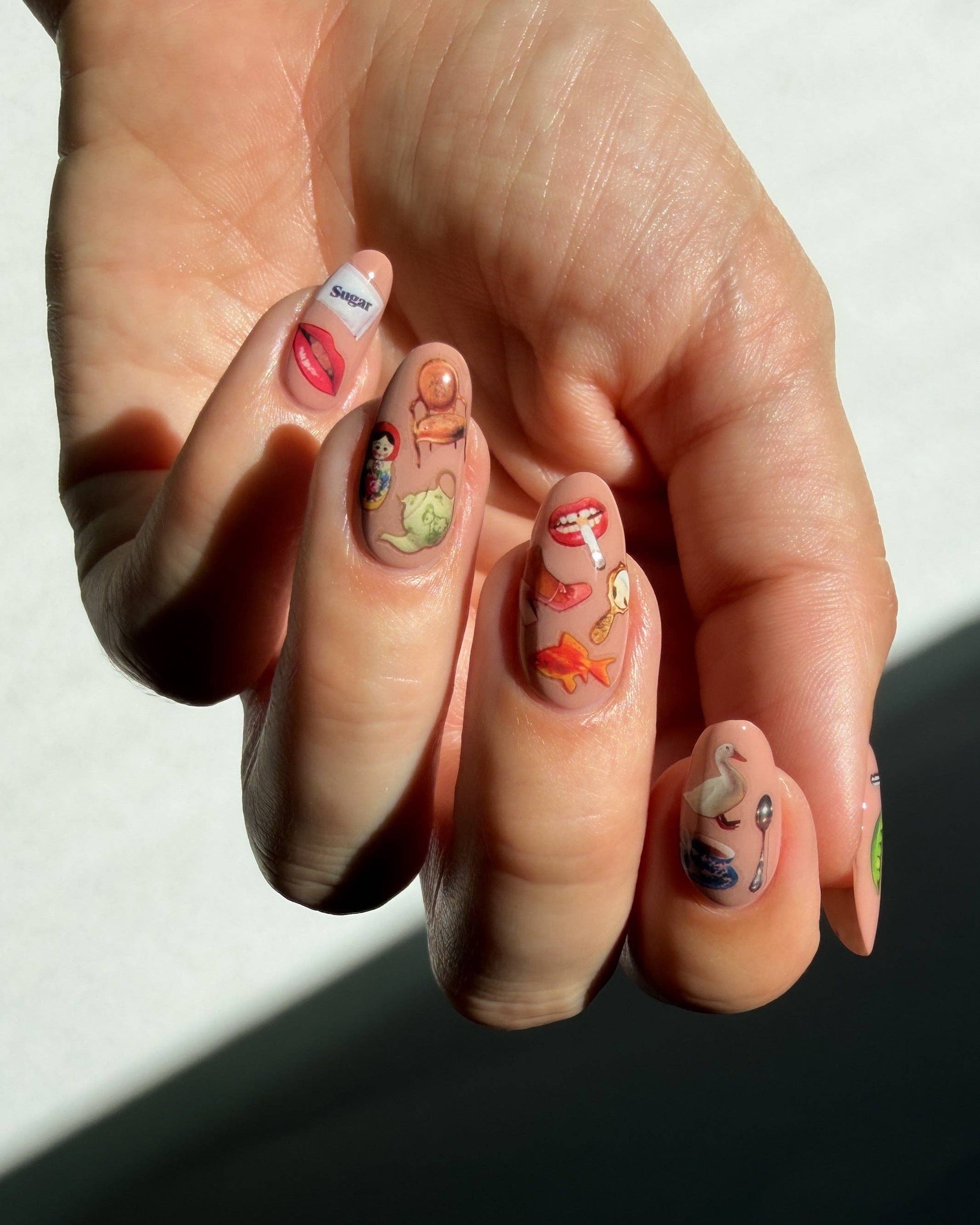 Deco Beauty x Haricot Vert limited-edition nail decals shown close up