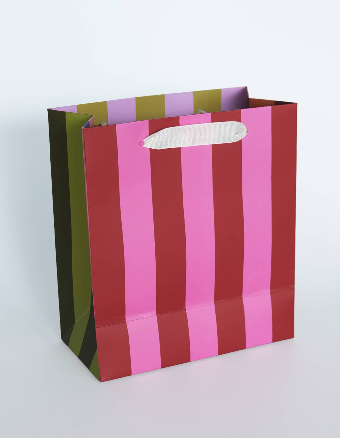 Cabana stripe gift bag with grosgrain handles
