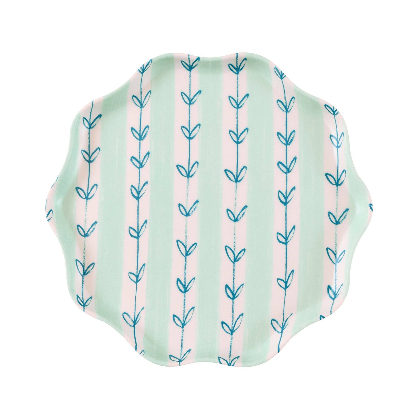 Stacked Flora plates in a summer floral palette