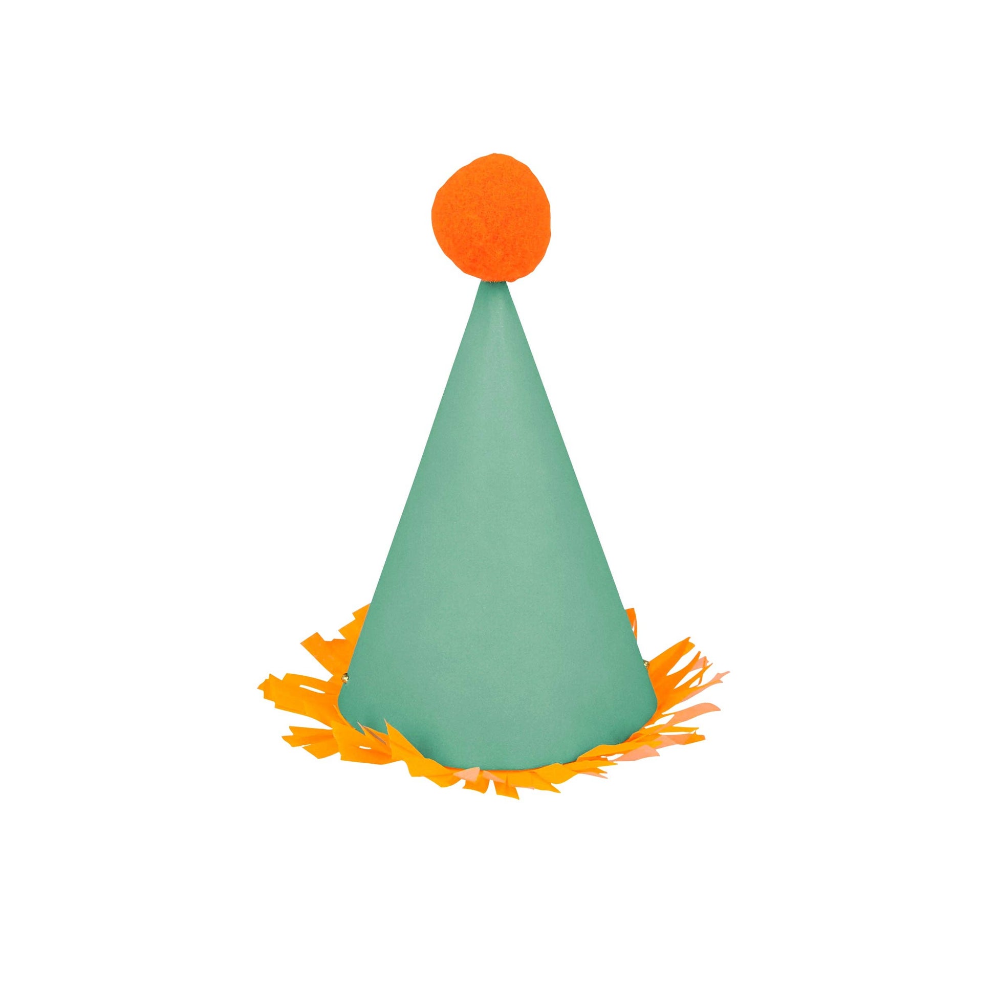 Single bright mini party hat with a pompom top
