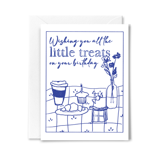 Birthday greeting card with a Little Treats design