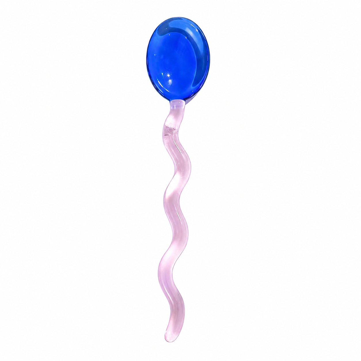 Two-tone colored glass stirring spoon