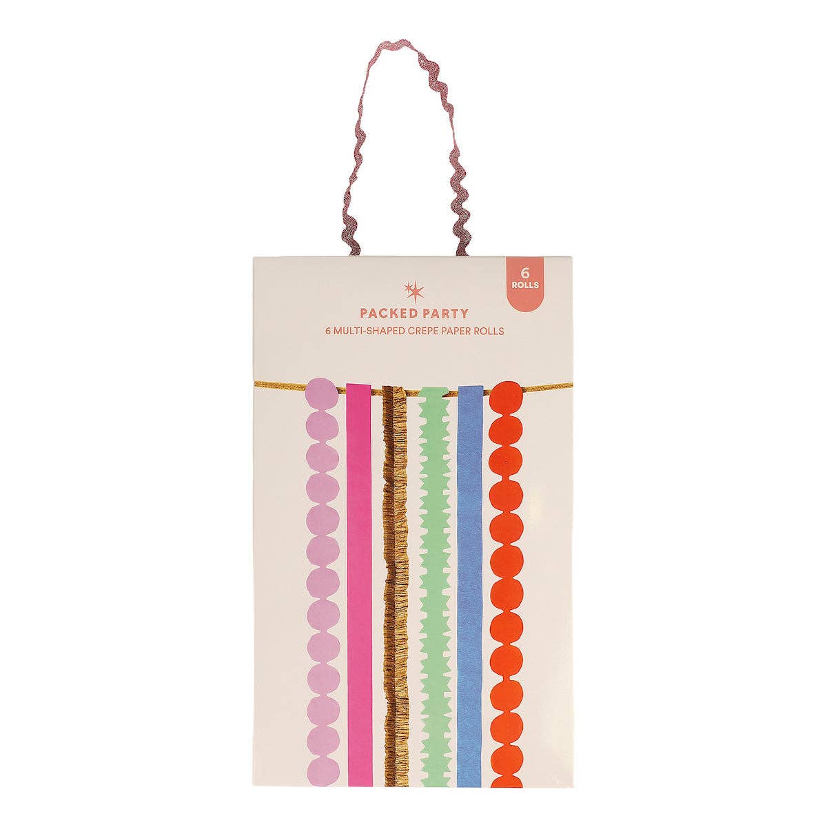 Crepe paper streamers arranged as a colorful party backdrop.
